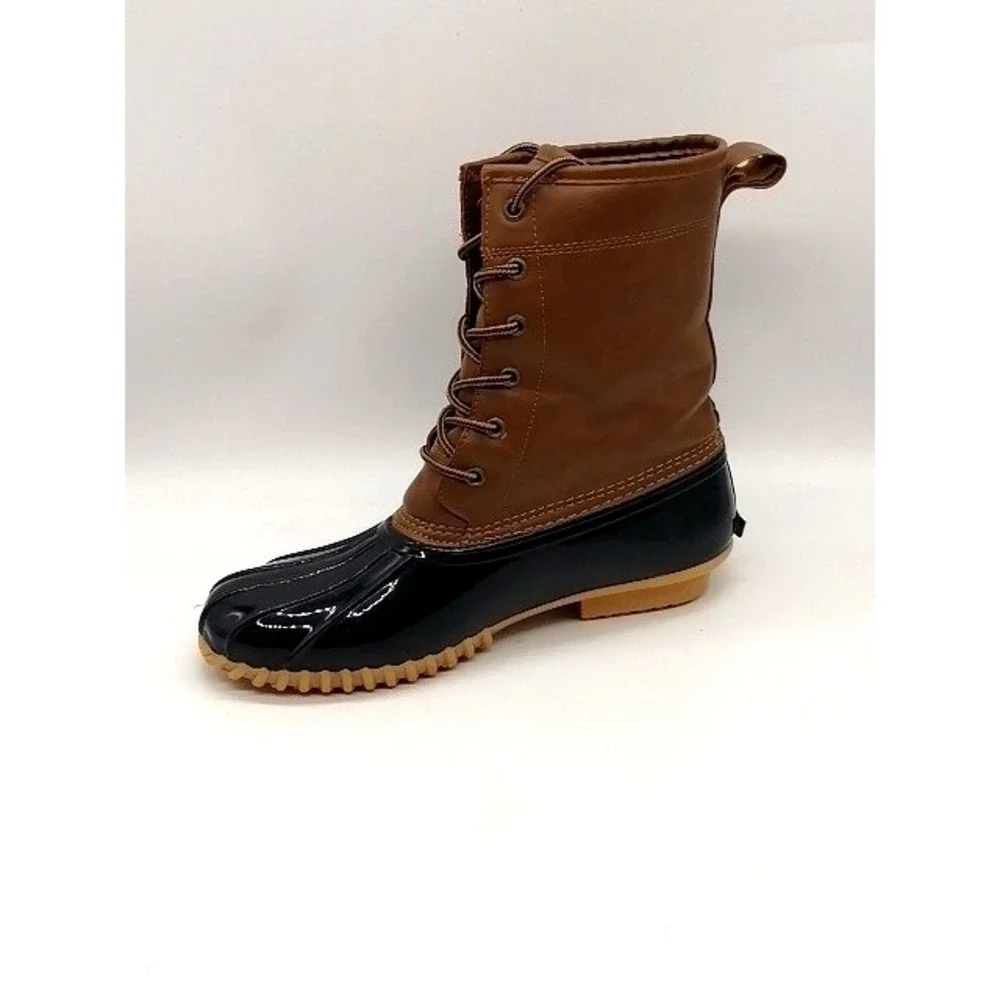 Sporto Boots Womens Elana Brown 10 Rain Duck Ankle Shoe Lined Comfort 80981